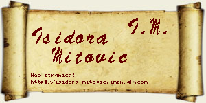 Isidora Mitović vizit kartica